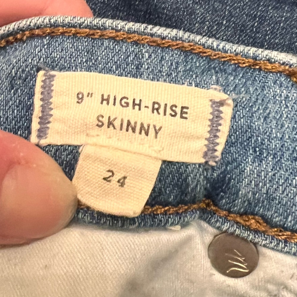 Madewell 9” inch High-Rise Skinny Jeans light medium wash 24 0 - Picture 4 of 13